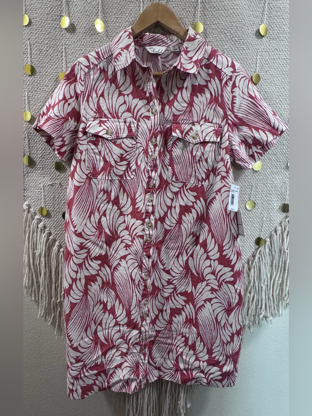 Short-Sleeve  Shirt Dress